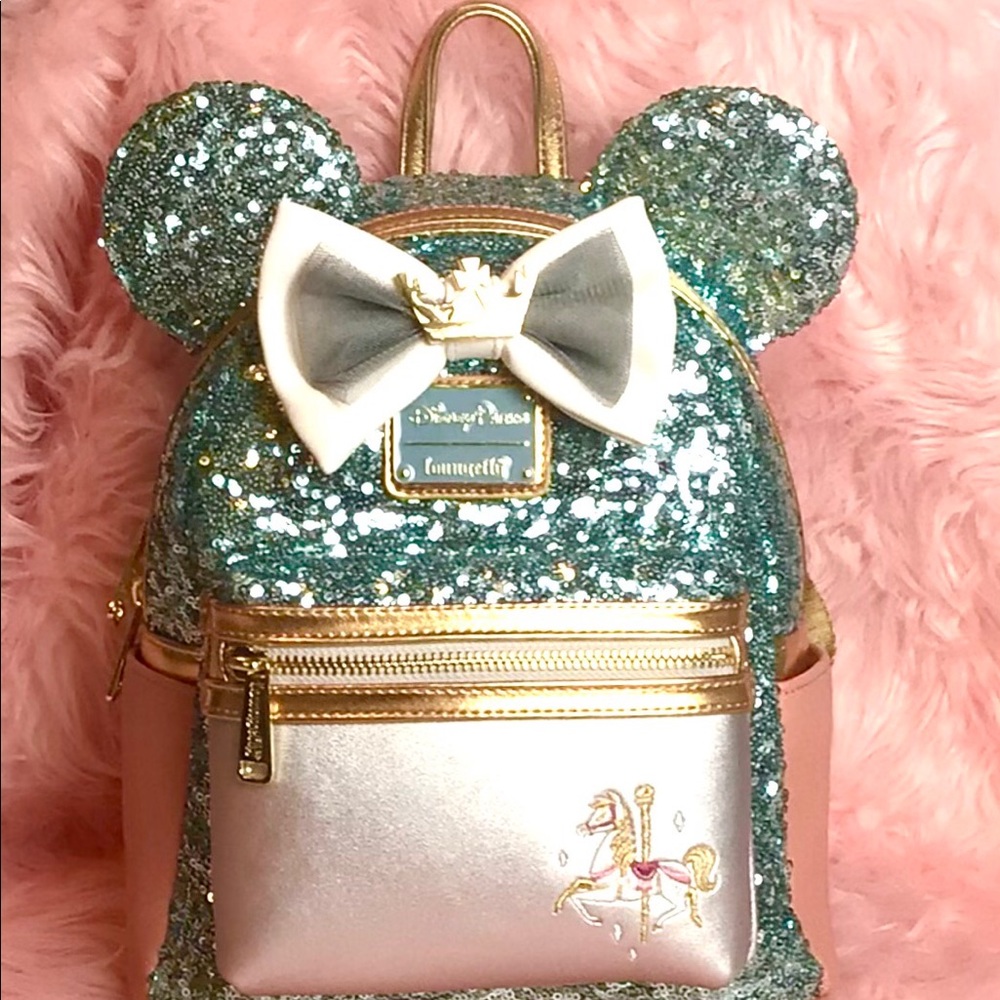 Sequin Loungefly backpack King Arthur EUC